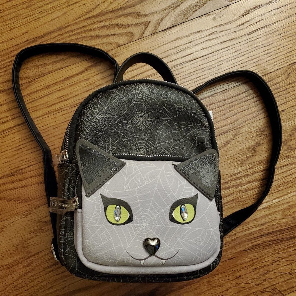 NWT Betsey Johnson Kitsch Mini Backpack | Vampire Cat Spider Web | BM20740